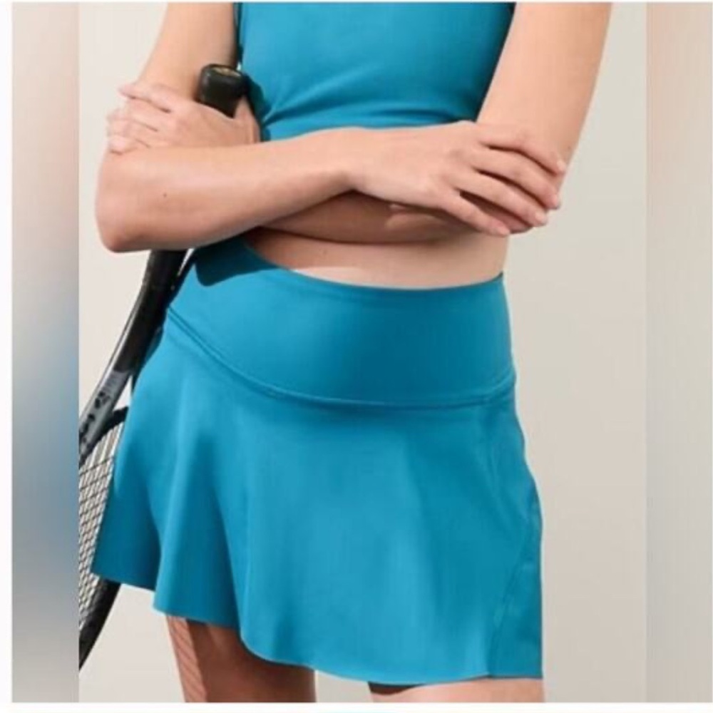 Athleta Ace Tennis Golf Activewear Skort Skirt 13.5" in Pacific Blue W2075 Sz L